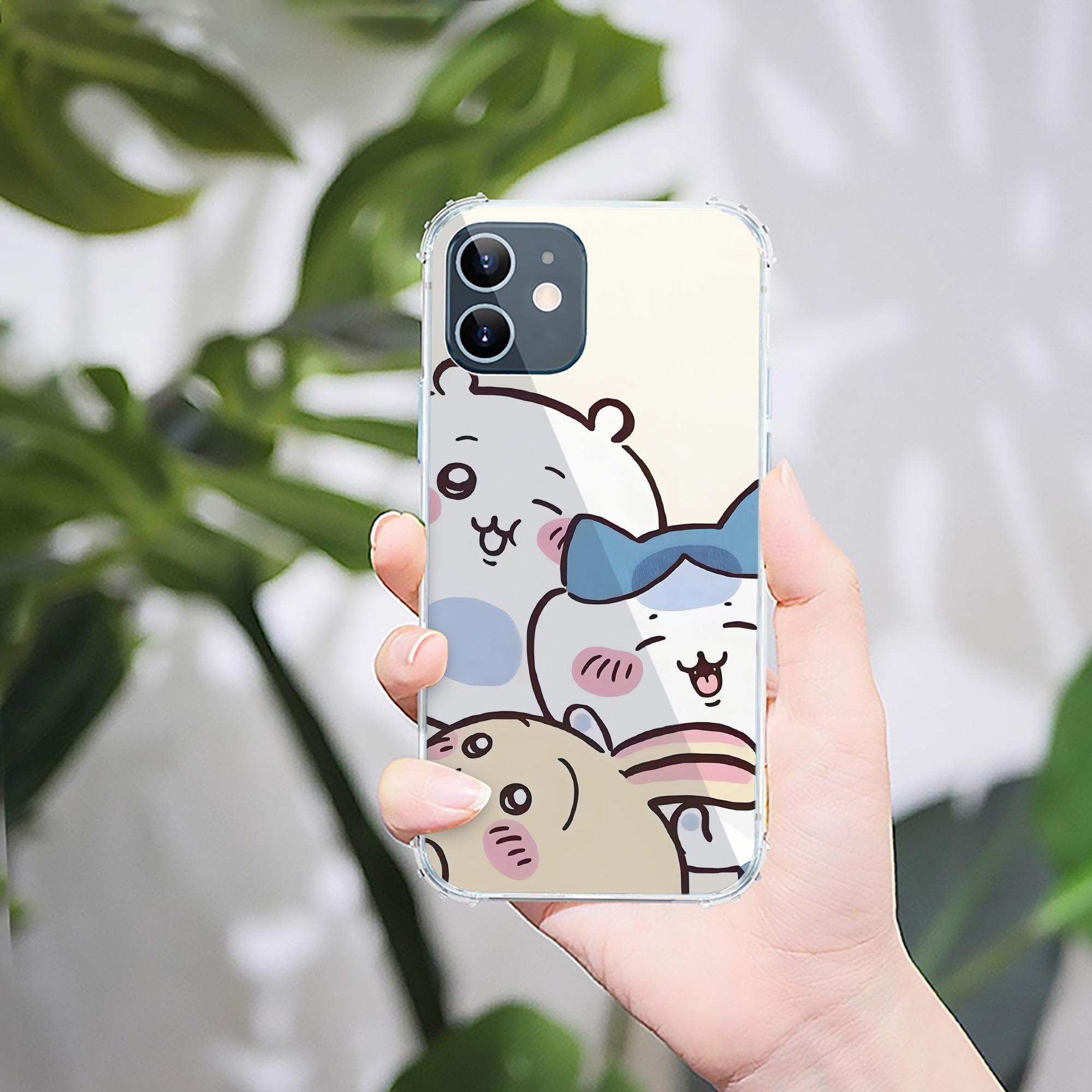 （画像用） ちいかわ Chii-kawa 【iPhone 12シリーズ対応】透明スマホケース（クリアソフトケース）